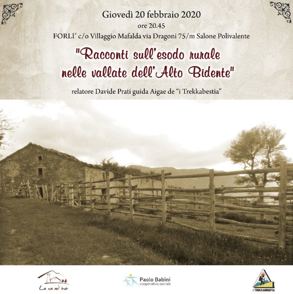 “RACCONTI SULL’ESODO RURALE NELLE VALLATE DELL’ALTO BIDENTE”