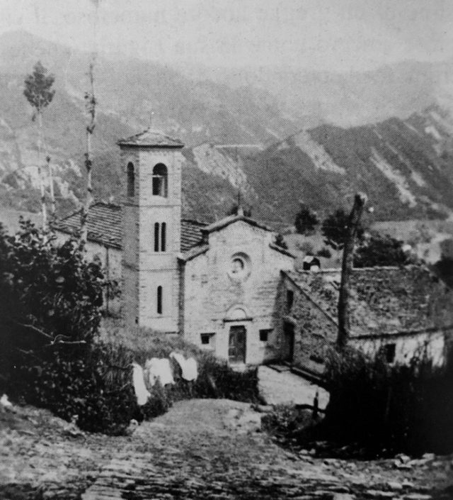 La salgada (o salgheda) il breve tratto di mulattiera che collegava la chiesa al borgo di Strabatenza 1957