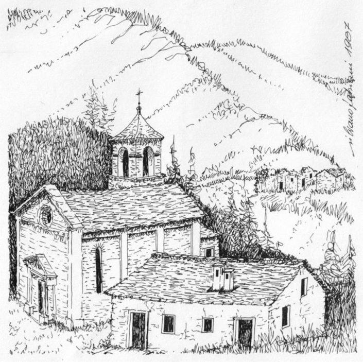 Chiesa di Pietrapazza - Disegno Silvano Fabiani